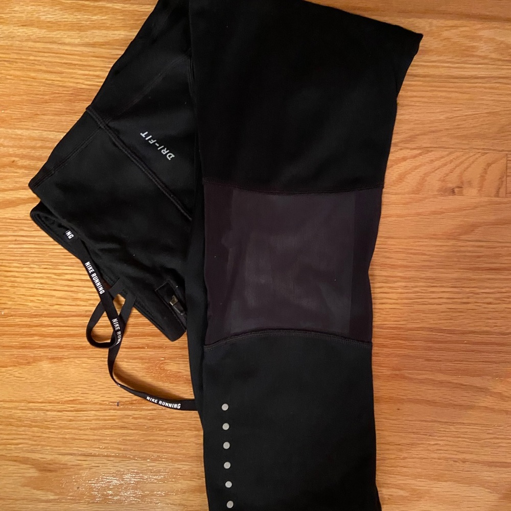 NIKE Dri Fit Women's Mid-Rise S Running Leggings Black Athleisure